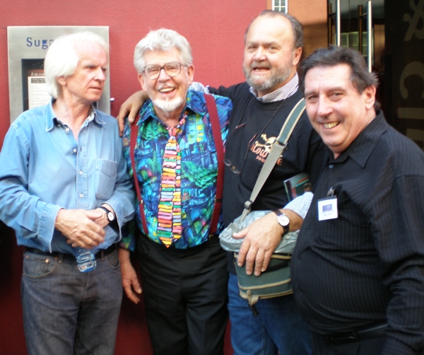 Ronan O'Rahilly, (Founder of Radio Caroline), Rolf (Tie Me Kangaroo Down) Harris, Meself & Graham Webb from Sunshine Radio in Australia
